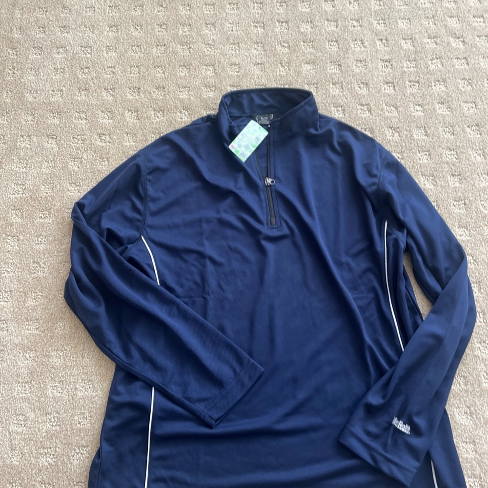 Navy Long Sleeve Pullover XL Mens Health Logo on sleeve